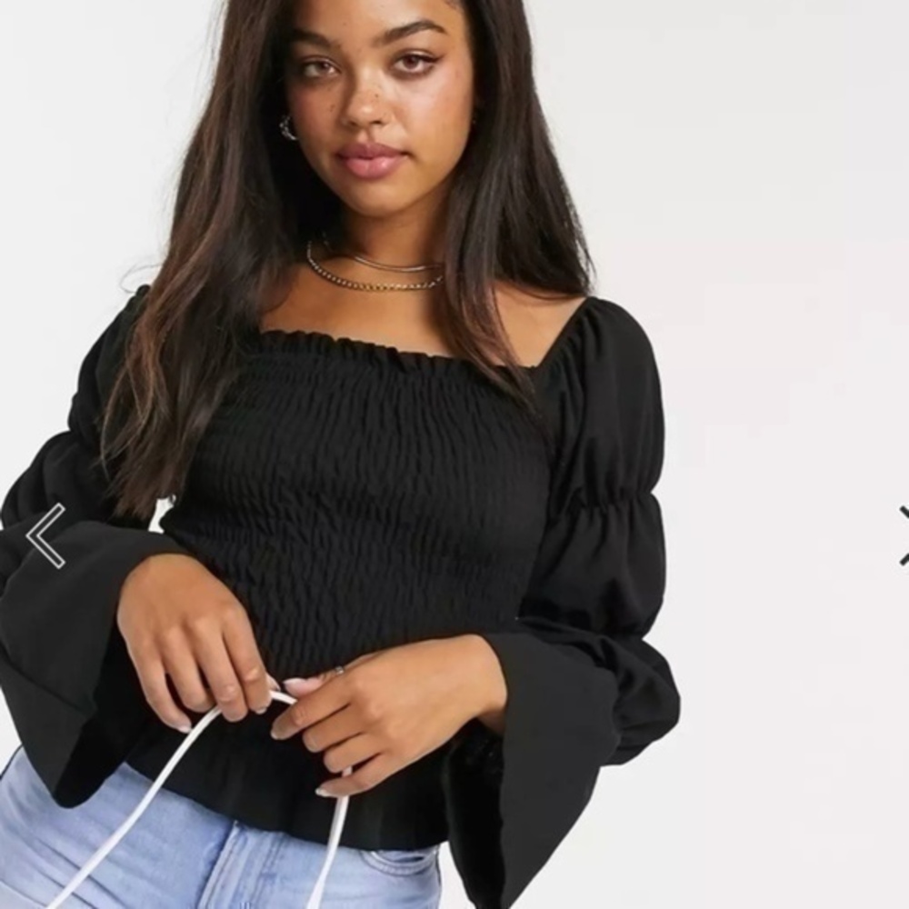 New Look shirred sleeve top Size 10
